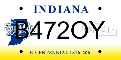 B472OY Indiana License Plate