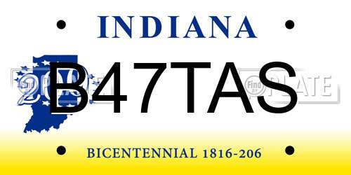 B47TAS Indiana License Plate