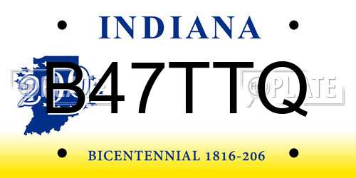 B47TTQ Indiana License Plate