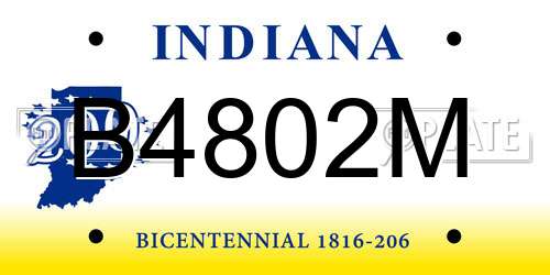 B4802M Indiana License Plate