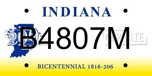 B4807M Indiana License Plate
