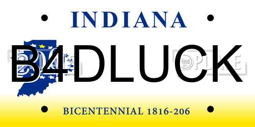 B4DLUCK Indiana License Plate