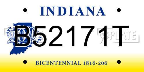 B52171T Indiana License Plate