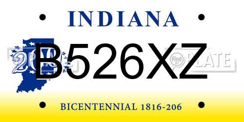 B526XZ Indiana License Plate