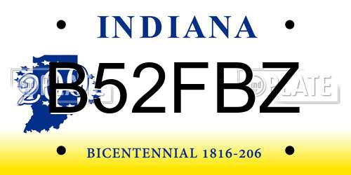 B52FBZ Indiana License Plate