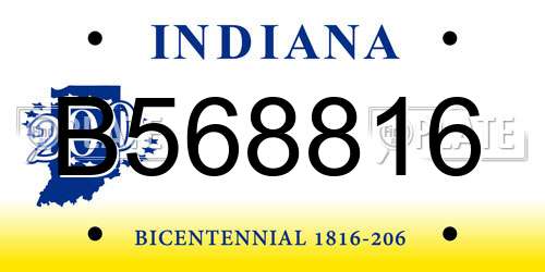 B568816 Indiana License Plate