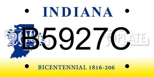 B5927C Indiana License Plate