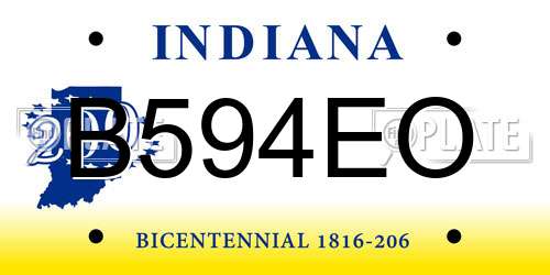 B594EO Indiana License Plate