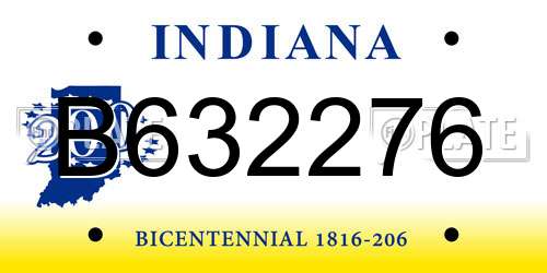 B632276 Indiana License Plate
