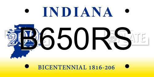 B650RS Indiana License Plate