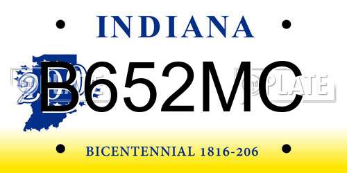 B652MC Indiana License Plate