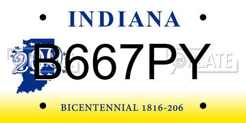 B667PY Indiana License Plate