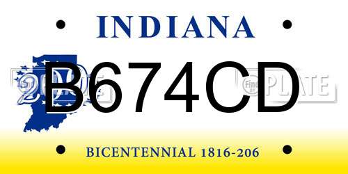 B674CD Indiana License Plate