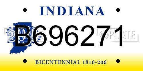 B696271 Indiana License Plate