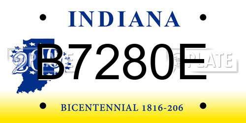 B7280E Indiana License Plate