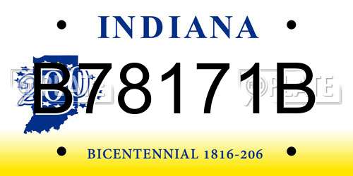 B78171B Indiana License Plate