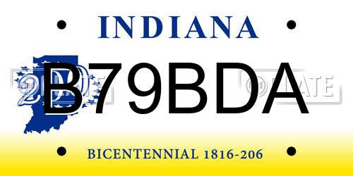 B79BDA Indiana License Plate