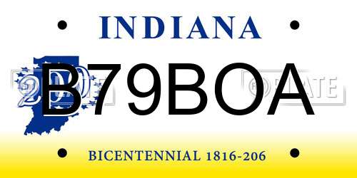 B79BOA Indiana License Plate