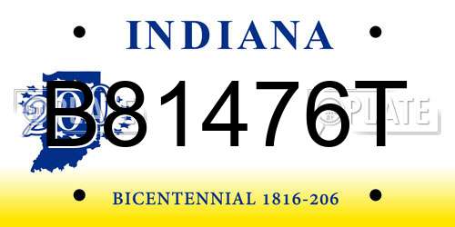 B81476T Indiana License Plate