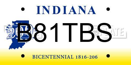 B81TBS Indiana License Plate