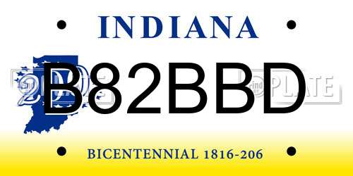B82BBD Indiana License Plate
