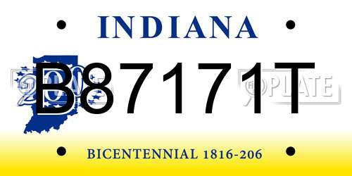 B87171T Indiana License Plate