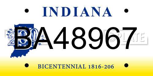 BA48967 Indiana License Plate