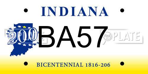 BA57 Indiana License Plate