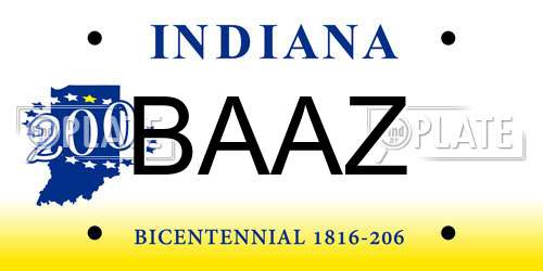 BAAZ Indiana License Plate