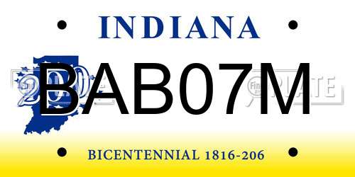 BAB07M Indiana License Plate