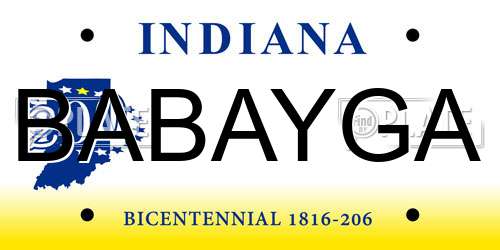 BABAYGA Indiana License Plate