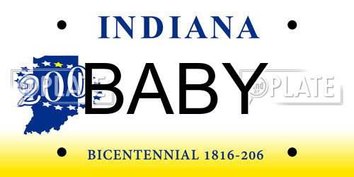 BABY Indiana License Plate