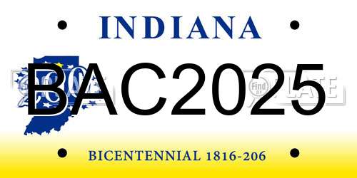 BAC2025 Indiana License Plate