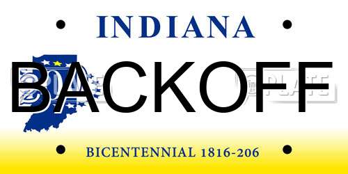 BACKOFF Indiana License Plate