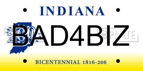 BAD4BIZ Indiana License Plate