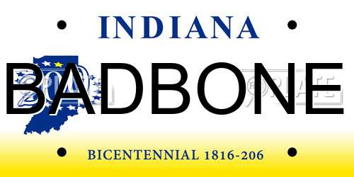 BADBONE Indiana License Plate