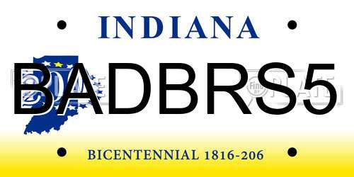 BADBRS5 Indiana License Plate