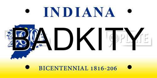 BADKITY Indiana License Plate