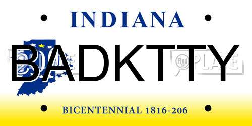 BADKTTY Indiana License Plate