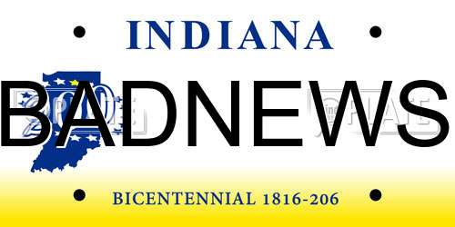 BADNEWS Indiana License Plate