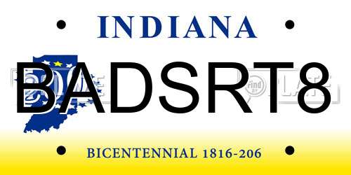 BADSRT8 Indiana License Plate