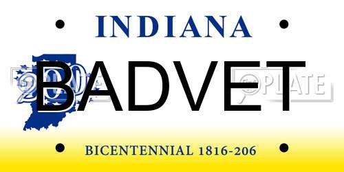 BADVET Indiana License Plate