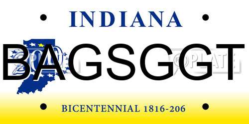 BAGSGGT Indiana License Plate