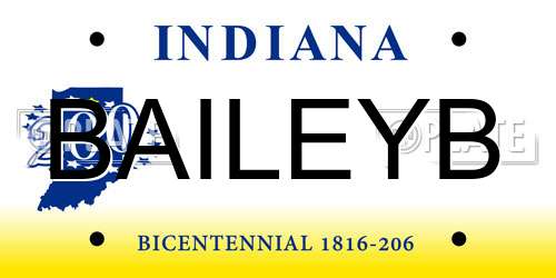 BAILEYB Indiana License Plate