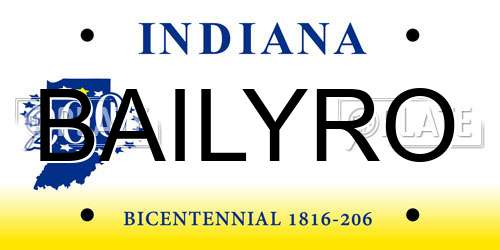 BAILYRO Indiana License Plate