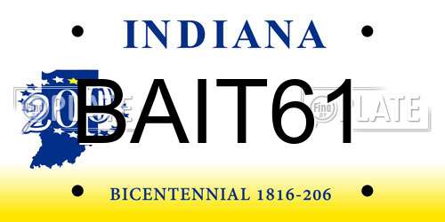 BAIT61 Indiana License Plate