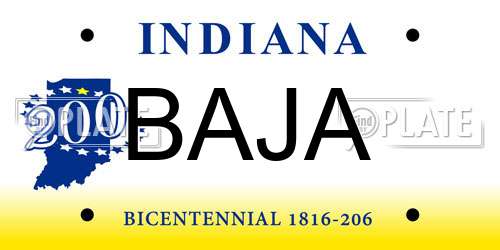 BAJA Indiana License Plate