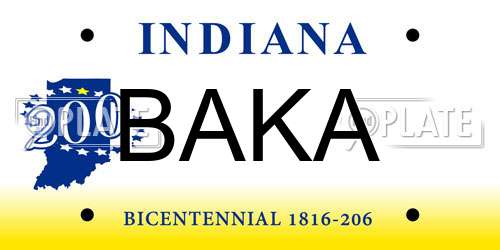 BAKA Indiana License Plate