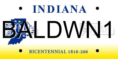 BALDWN1 Indiana License Plate