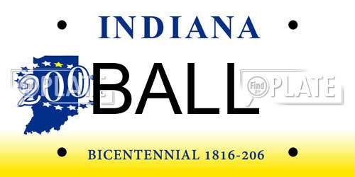 BALL Indiana License Plate